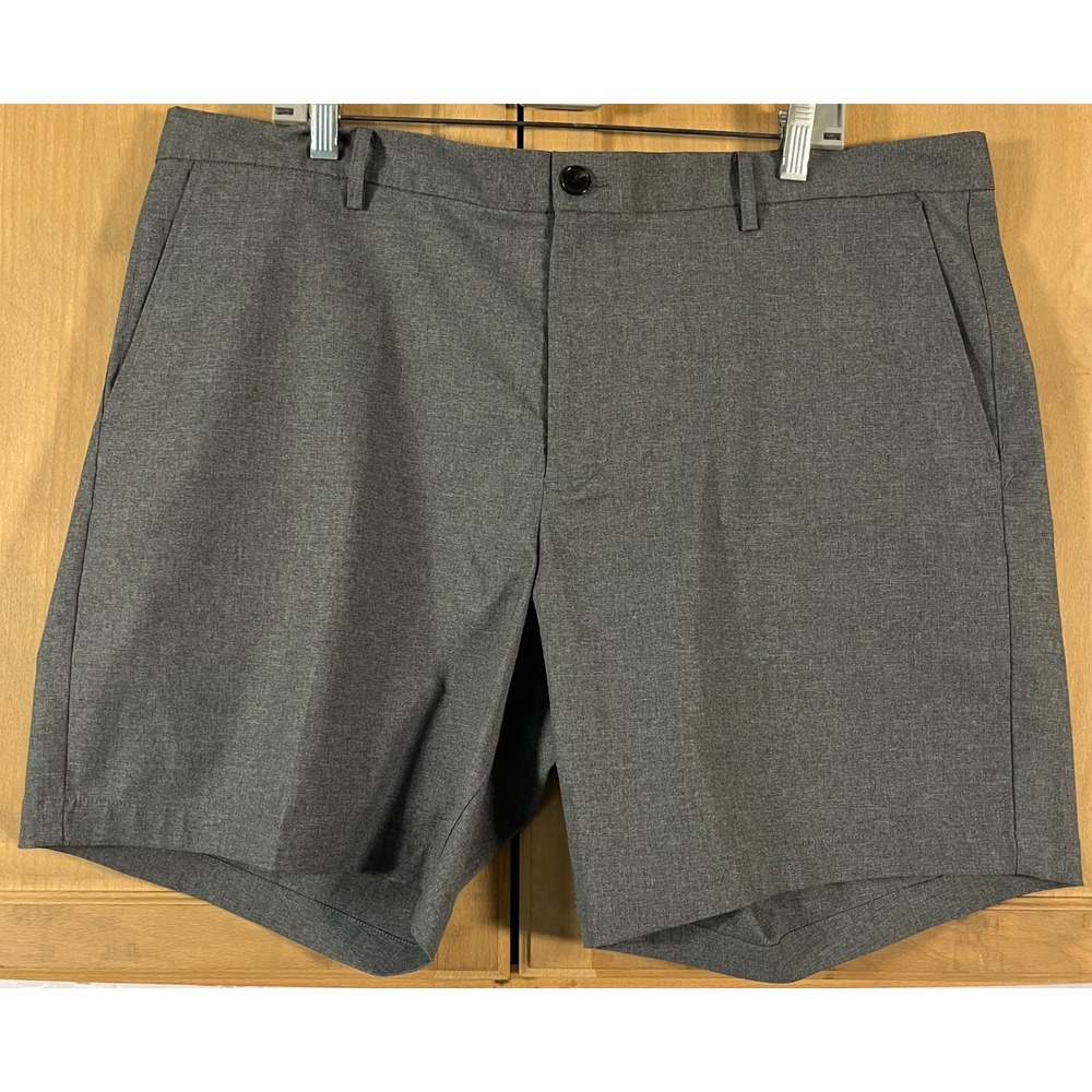 7 For All Mankind Chino Shorts Mens 40 Grey Flat Front Casual